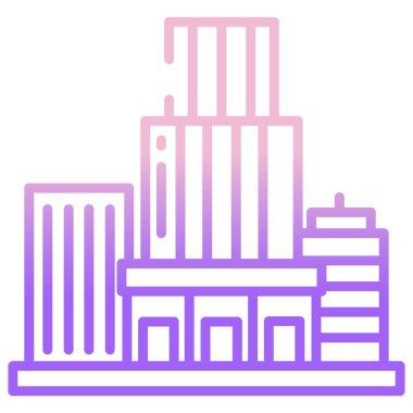 Bina. Web simgesi basit illüstrasyon