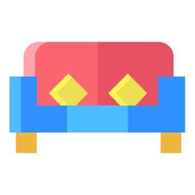 Beyaz arkaplanda basit vektör kanepe simgesi