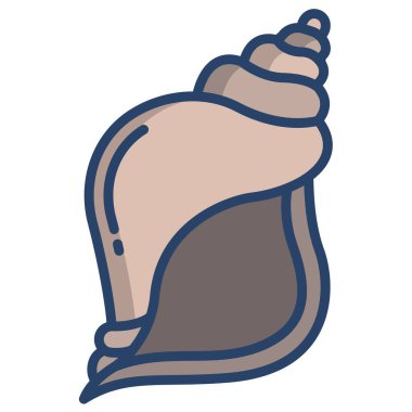 Beyaz arkaplanda basit deniz kabuğu simgesi