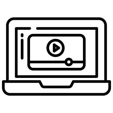 bir video simgesi olan dizüstü bilgisayar