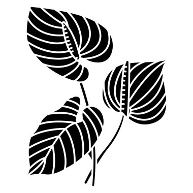 Anthurium çiçeği, web simgesi vektör illüstrasyonu