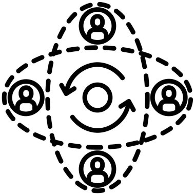 takım çalışması beyaz arkaplanda basit vektör simgesi