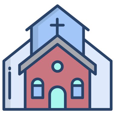 Kiliseye. Web simgesi basit illüstrasyon