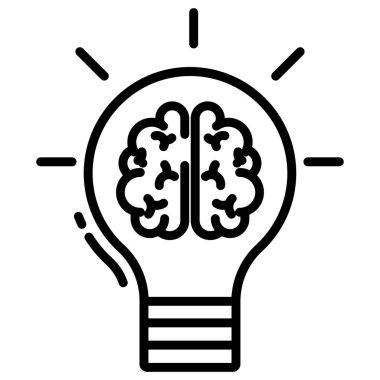 Bir ampul simgesinin vektör illüstrasyonu