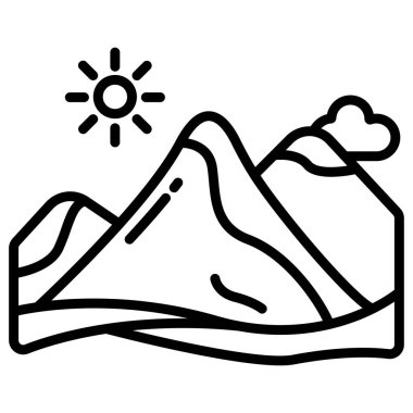 Bir dağ simgesinin vektör illüstrasyonu