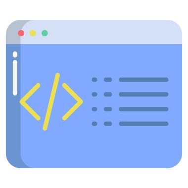 Kodlama. Web simgesi basit illüstrasyon