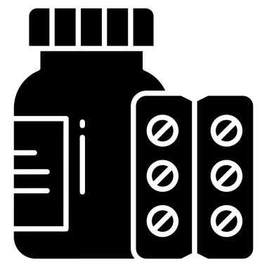 Tıbbi ögelerin basit vektör simgesi