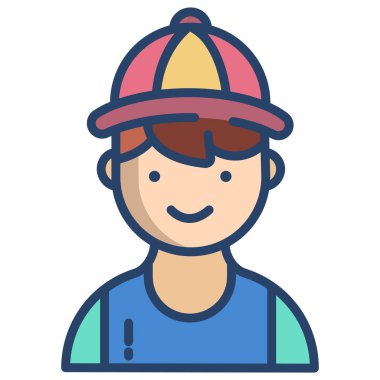 İşçi. Web simgesi basit illüstrasyon