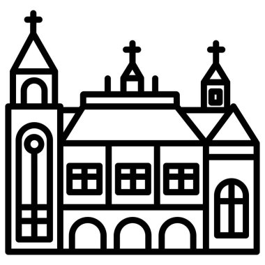 Kiliseye. Web simgesi vektör illüstrasyonu