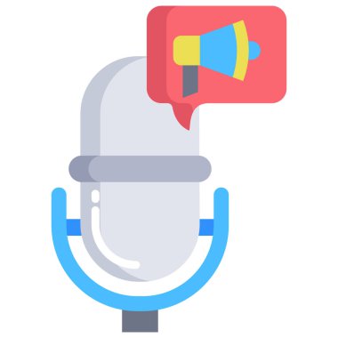 Mikrofon. Web simgesi basit illüstrasyon