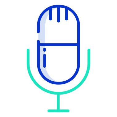 Mikrofon. Web simgesi basit illüstrasyon