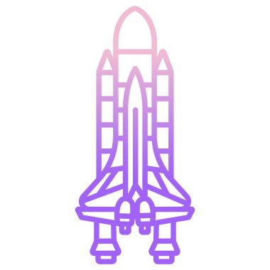 Roket web simgesi, vektör çizim 