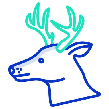 Geyik. Web simgesi vektör illüstrasyonu