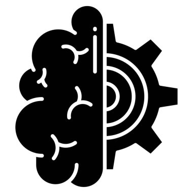 Beyin. Web simgesi basit illüstrasyon