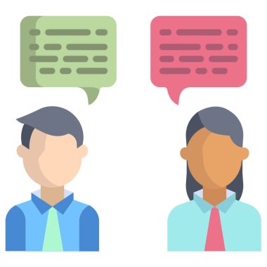 konuşma balonu vektör illüstrasyonu olan bir grup insan