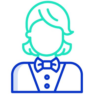 Kadın. Web simgesi basit illüstrasyon