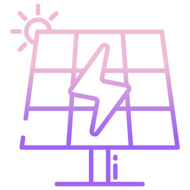 Beyaz arkaplanda basit vektör güneş enerjisi pil simgesi