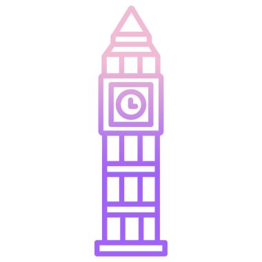 Basit vektör simgesi, Big Ben kulesinin çizimi