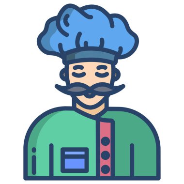 Basit vektör simgesi, erkek fırıncının çizimi