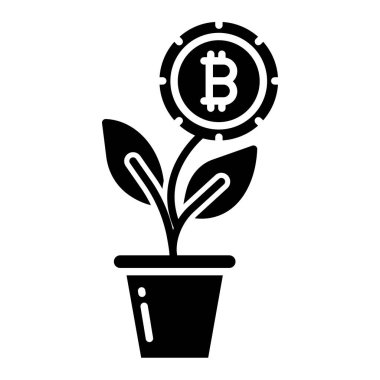 para bitkisi ikon vektör illüstrasyonu