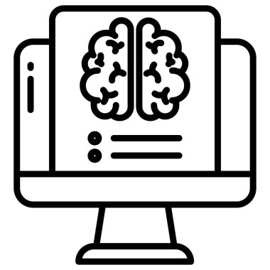 Beyin. Web simgesi basit illüstrasyon