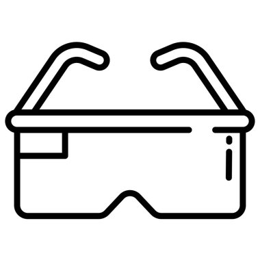 Gözlük simgesi düz. Çizim izole vektör işareti sembolü