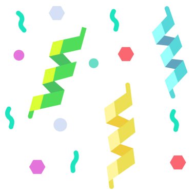 Konfeti vektör illüstrasyonu, simge ögesi arkaplanı