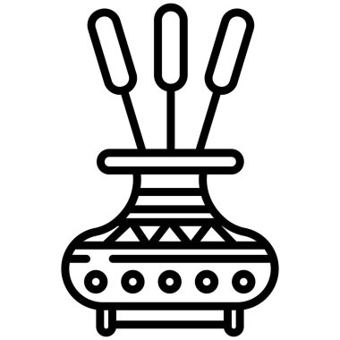 Nargile. Web simgesi basit illüstrasyon