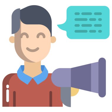 Megafonlu iş adamı, vektör illüstrasyonu