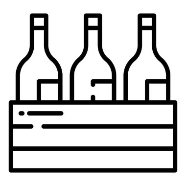 Basit vektör simgesi, şarap şişelerinin çizimi