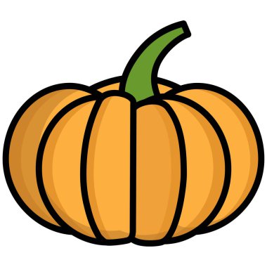 Beyaz arkaplanda izole edilmiş kabağın basit vektör simgesi