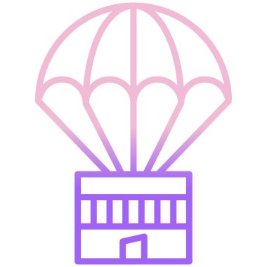 Paraşüt. Web simgesi basit illüstrasyon