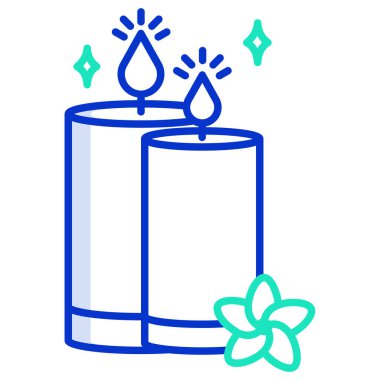 Basit vektör simgesi, mum illüstrasyonu 