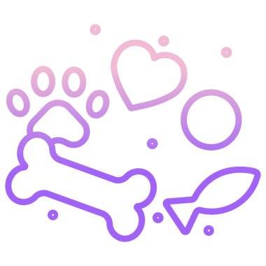 Köpek kemiği ikonu. Web için evcil hayvan pençesi vektör simgelerinin basit çizimi