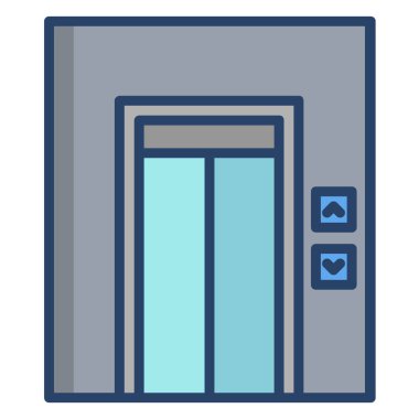 Asansör. Web simgesi basit illüstrasyon