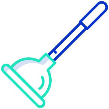 Süpürge. Web simgesi basit illüstrasyon