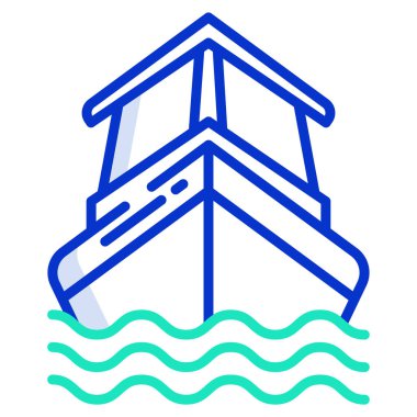 Beyaz arkaplanda basit vektör gemi simgesi