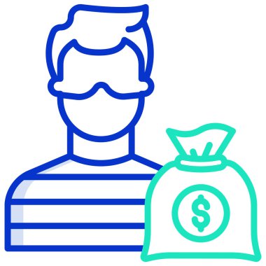 Soyguncu. Web simgesi basit illüstrasyon