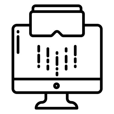 Monitör. Web simgesi basit illüstrasyon