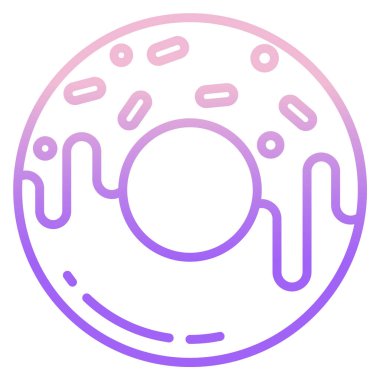 donut web simgesi, vektör illüstrasyonu 