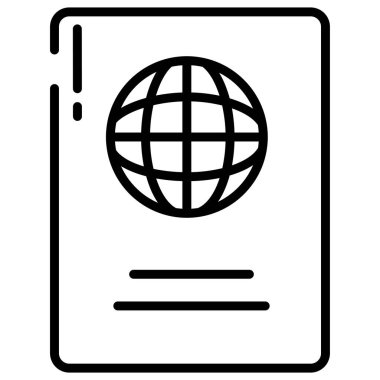 Dünya haritası vektör çizimine sahip pasaport