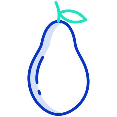 Basit vektör simgesi, avokado illüstrasyonu