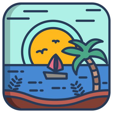 Sörf. Web simgesi basit illüstrasyon