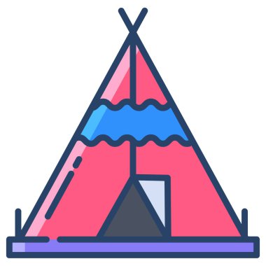 çadır basit simgesi, vektör çizim