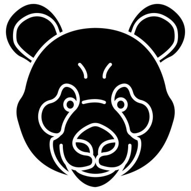 panda web simgesi, vektör illüstrasyonu