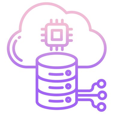 Web sunucusu için bulut veritabanı düz simgesi  