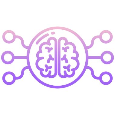 Beyin vektör simgesi modern basit tasarım