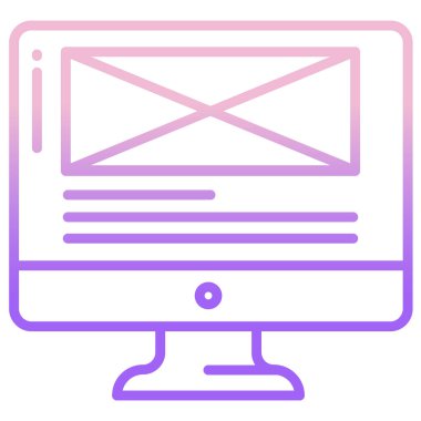 Bilgisayar monitörü web vektör illüstrasyonu