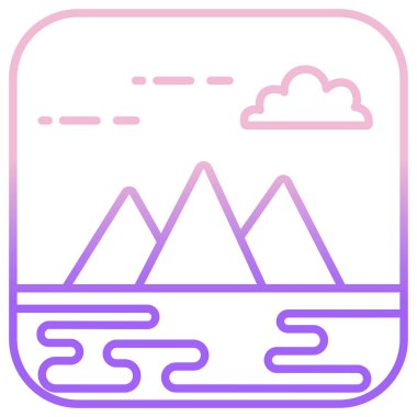 Basit vektör simgesi, dağların çizimi