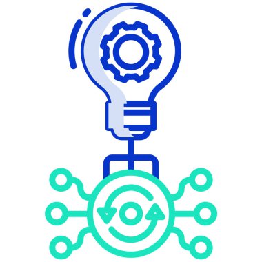 Fikir, yenilik, teknoloji, optimizasyon, yönetim, geliştirme, başlangıç, vektör illüstrasyonu